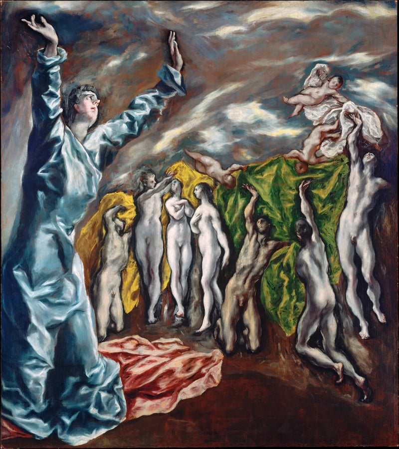 De opening van de vijfde zegel - El Greco