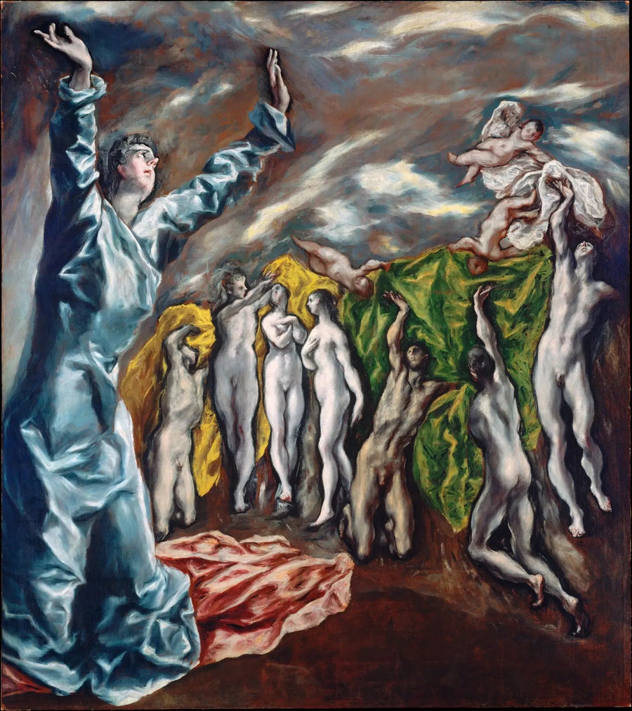 De opening van de vijfde zegel - El Greco