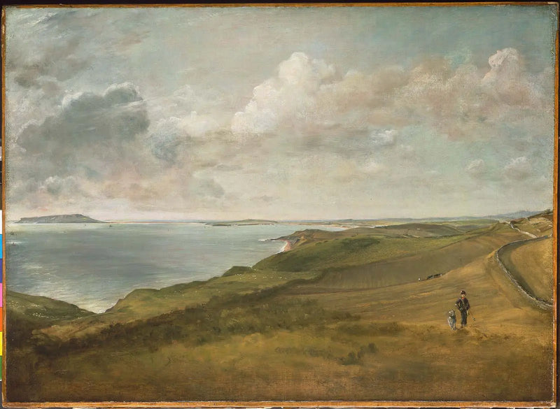 De baai van Weymouth vanaf de Downs boven Osmington Mills - John Constable