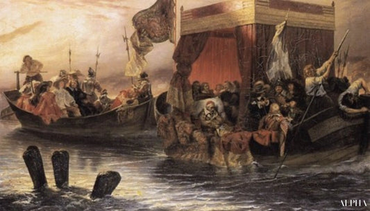 De barge van kardinaal Richelieu op de Rhône - Paul Delaroche - Reproducties van schilderijen en hoogwaardige schilderkunst