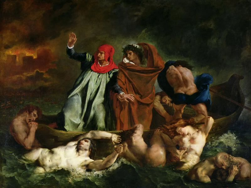 De Boot van Dante - Eugène Delacroix