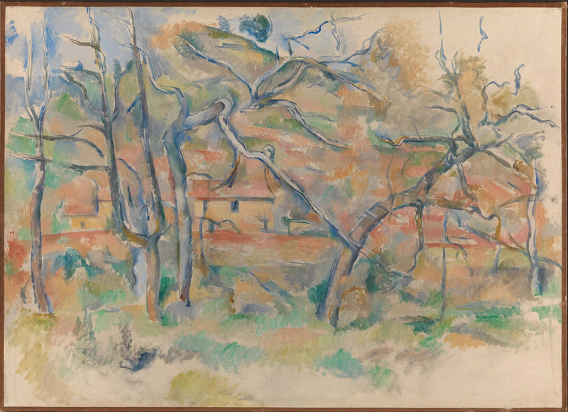 La Bastide La Durane in de vlakte van Valcros I - Paul Cézanne