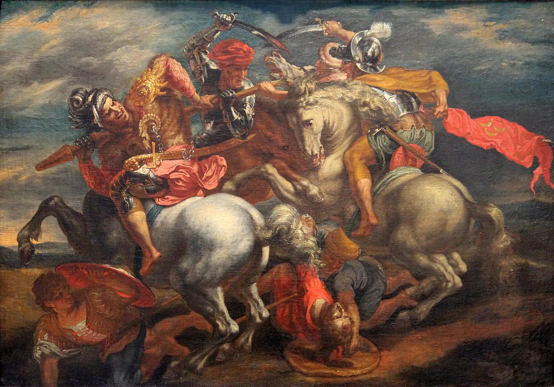 "De strijd om Anghiari" (De strijd om de vaandel). - Peter Paul Rubens