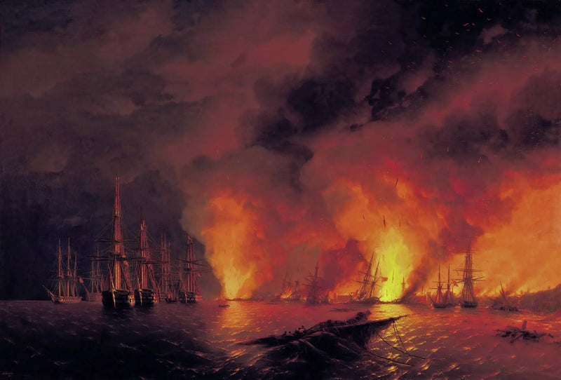 De Slag bij Sinope, 18 november 1853 (Nacht na de slag). - Ivan Aïvazovski

Source:
La Bataille de Sinope, le 18 novembre 1853 (Nuit après la bataille). - Ivan Aïvazovski