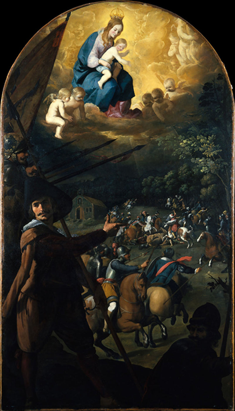 De strijd tussen de christenen en de moren bij El Sotillo - Francisco de Zurbarán