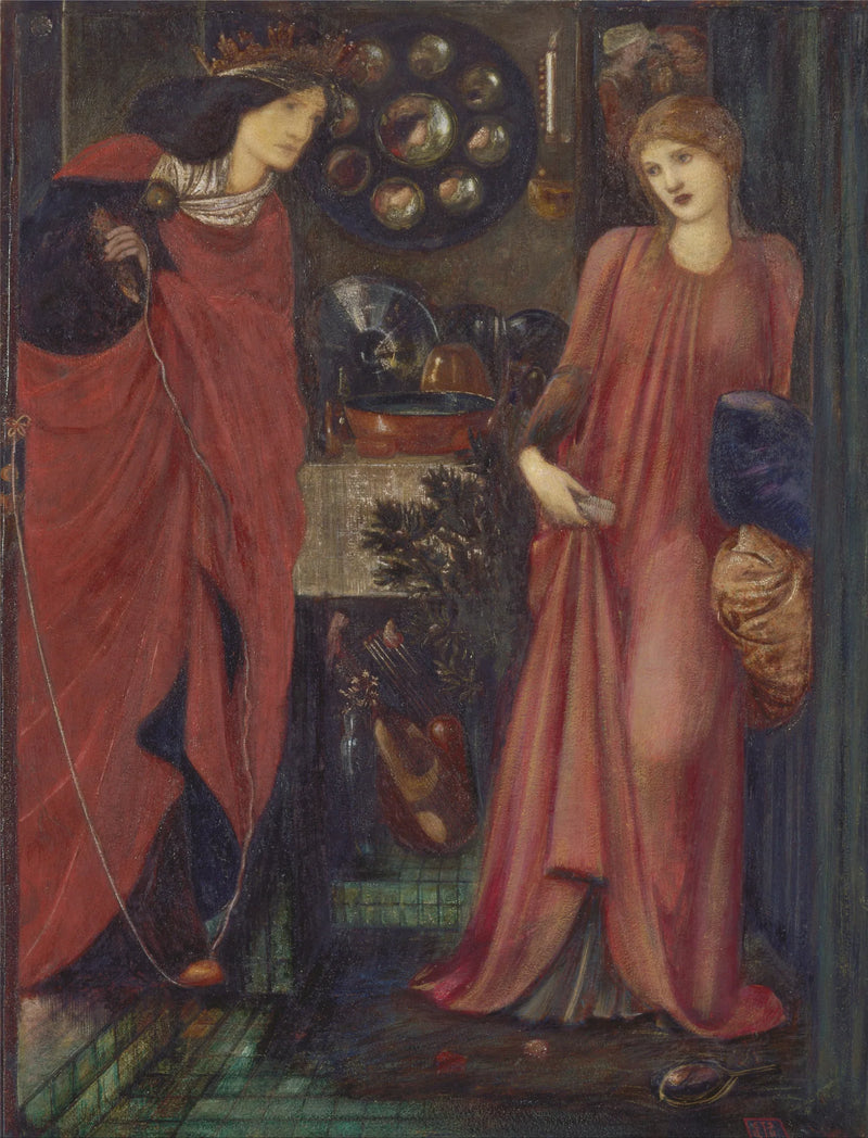 De mooie Rosamund en de koningin Eleanor - Edward Burne-Jones
