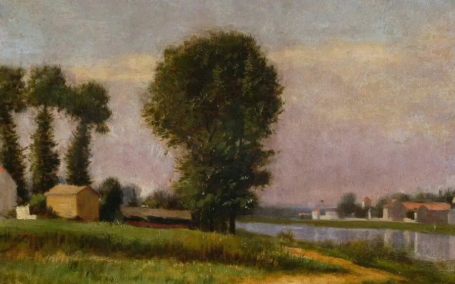 De oever van Petit Gennevilliers en de Seine - Gustave Caillebotte