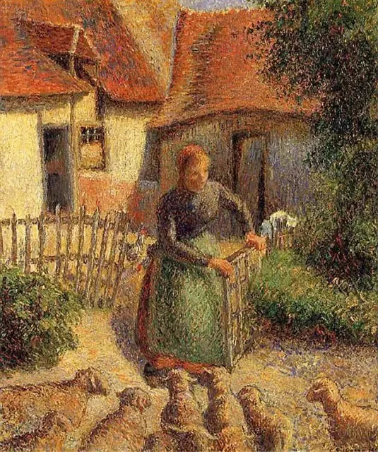 De Huurster van de Schapen - Camille Pissarro