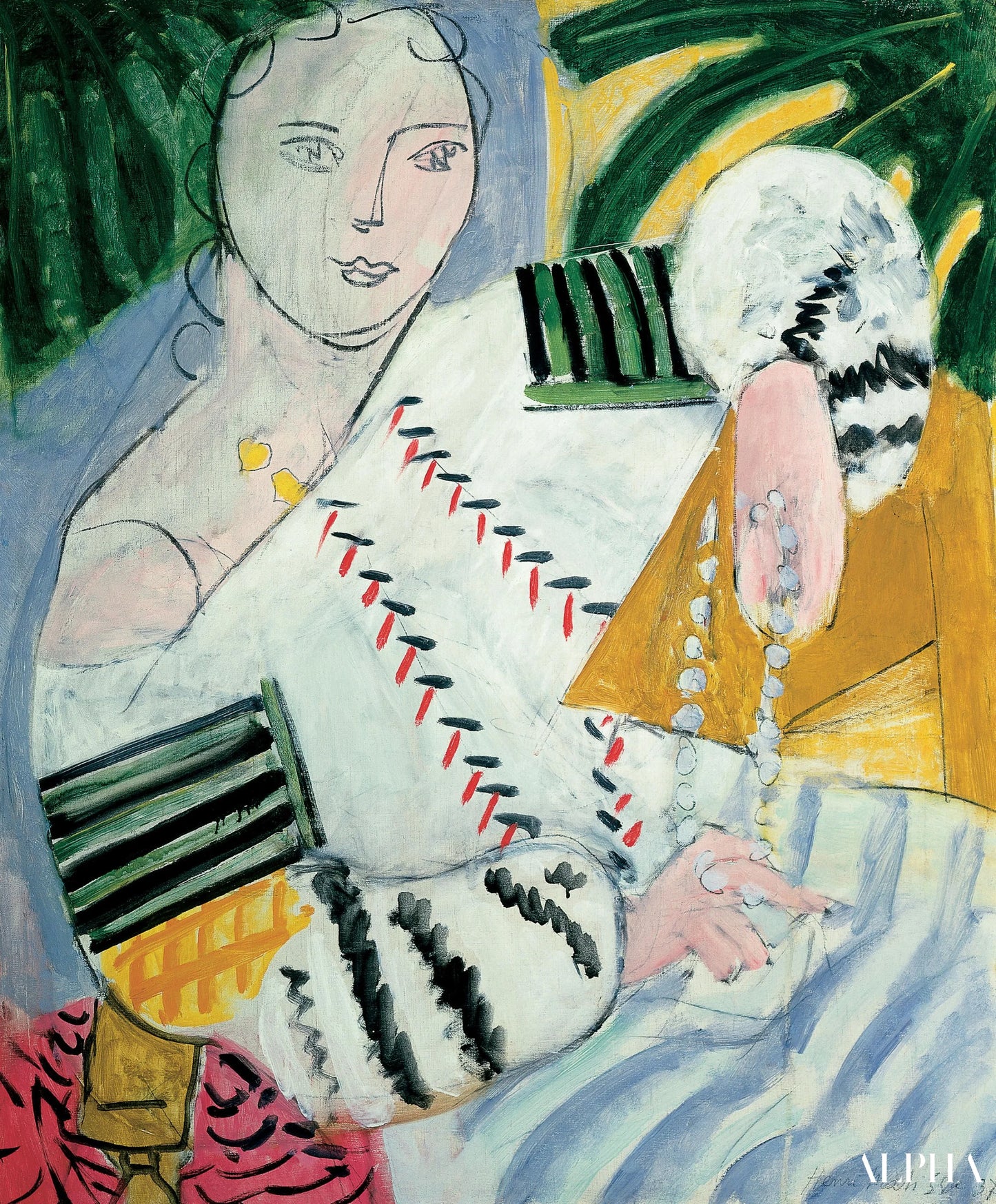De Roemeense blouse met groene mouwen - Matisse - Reproducties van schilderijen en hoogwaardige schilderijen