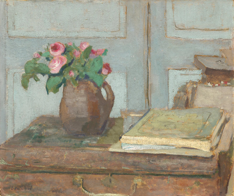 De schildersdoos van de kunstenaar en de schuimrubberrozen - Édouard Vuillard