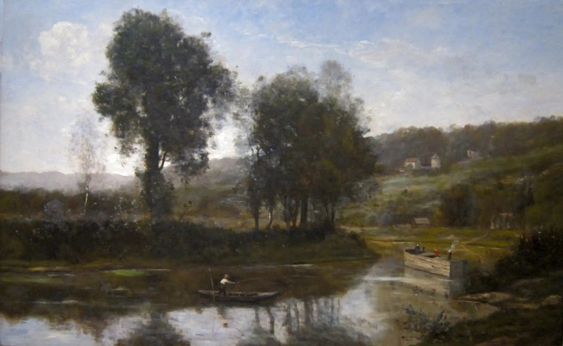 De lus van de Seine in Port-Marly - Jean-Baptiste Camille Corot