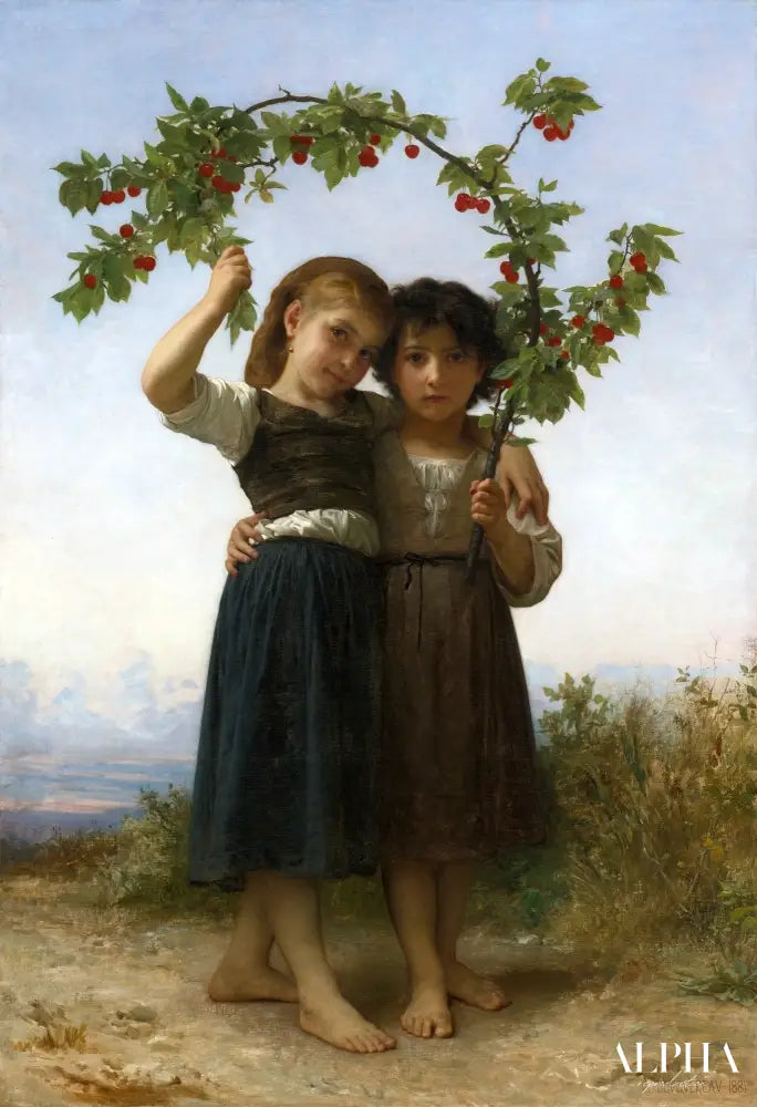 La branche des cerises - William Bouguereau - Reproductions de tableaux et peintures haut de gamme