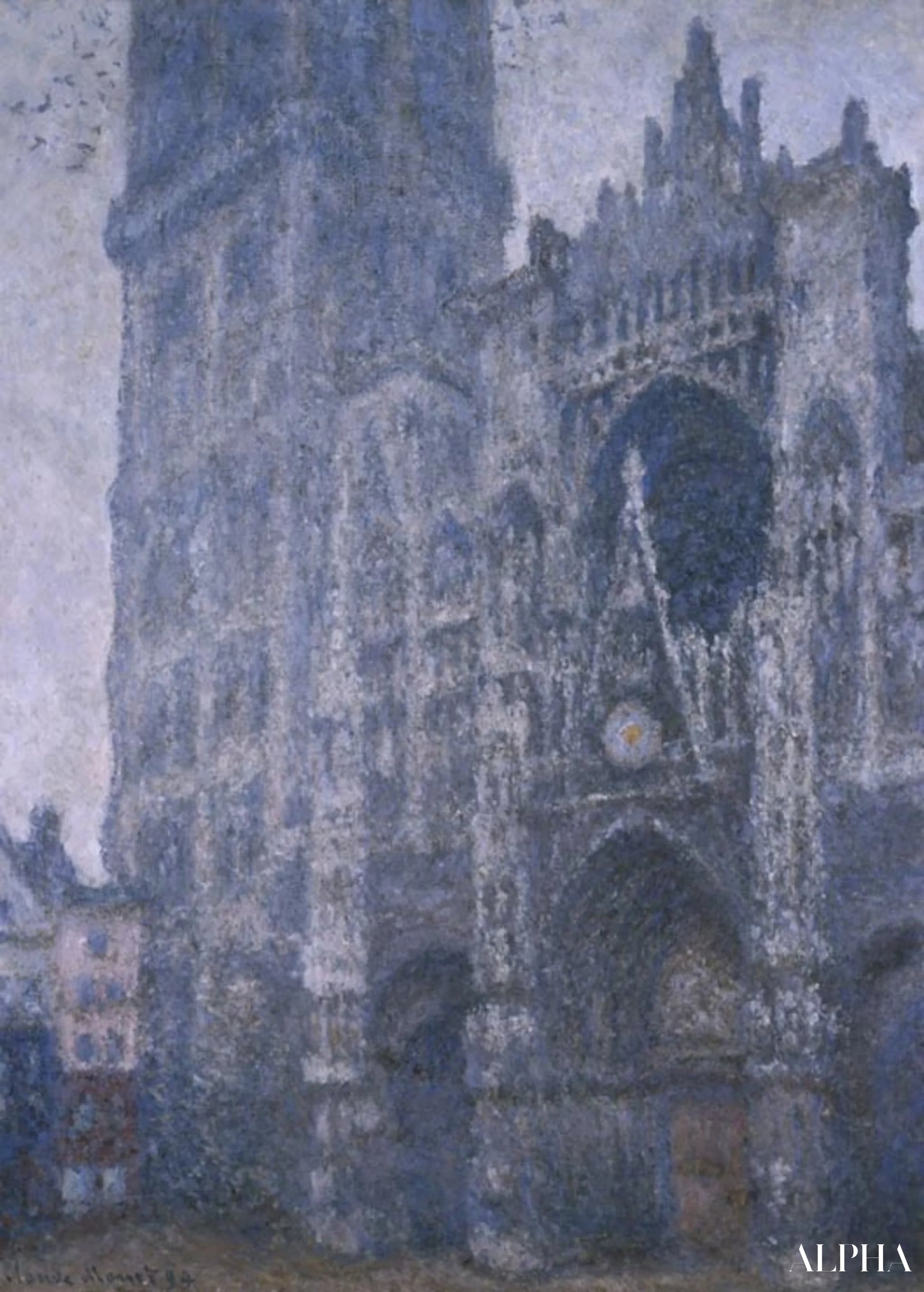 De Kathedraal van Rouen. De Portaal en de toren van Albane. Grijze tijd (W1345) - Claude Monet - Reproducties van schilderijen en hoogwaardige schilderijen