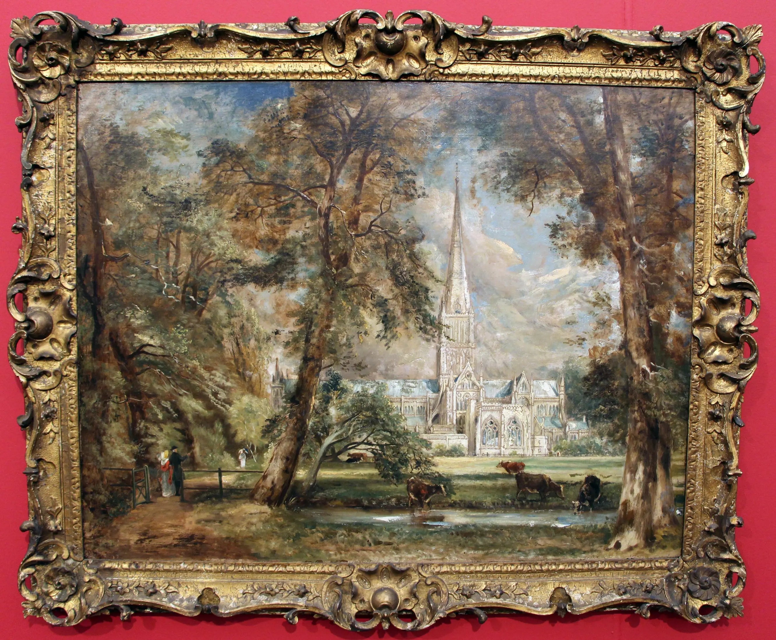 La Cathédrale de Salisbury vues des jardins de l'évêque - John Constable image 1 copie de tableau peinte à la main