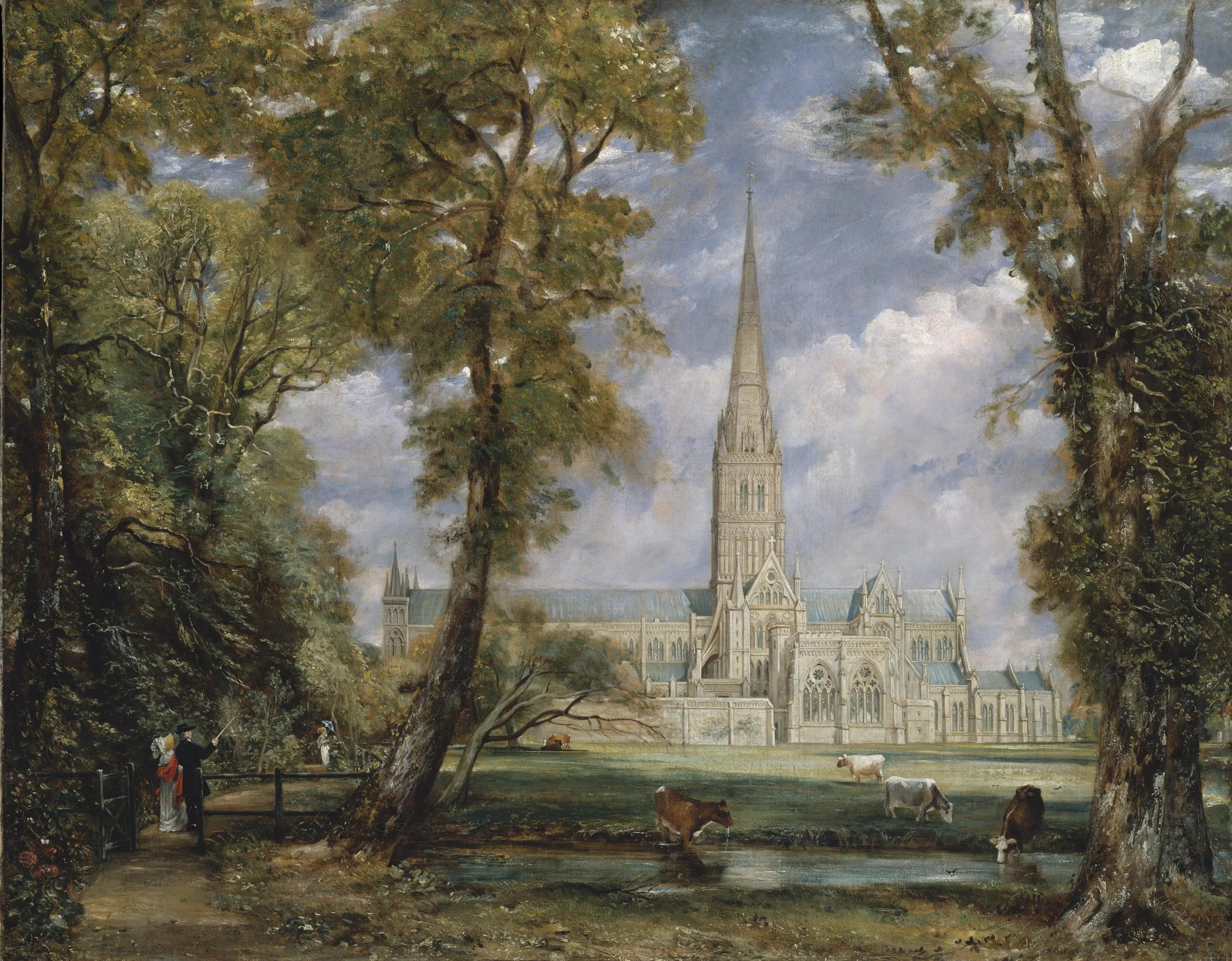 La Cathédrale de Salisbury vues des jardins de l’évêque - John Constable - Alpha Reproduction
