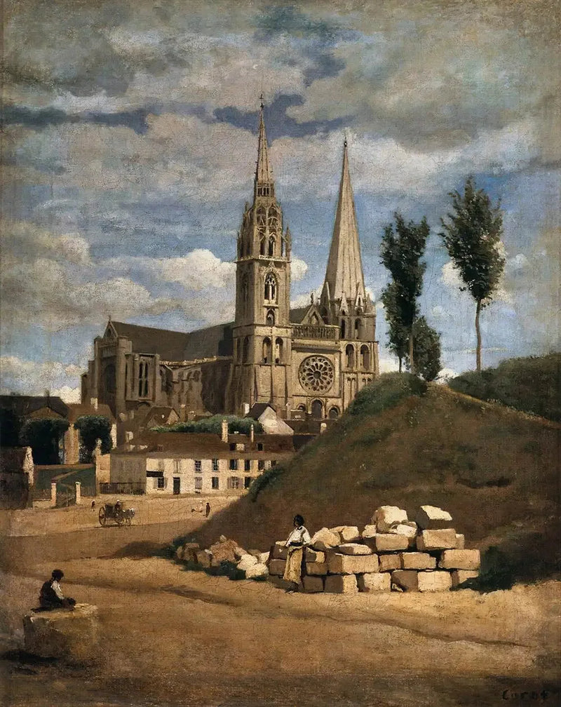 De Notre-Dame-kathedraal van Chartres - Jean-Baptiste Camille Corot