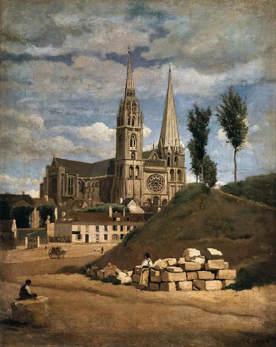De Notre-Dame-kathedraal van Chartres - Jean-Baptiste Camille Corot