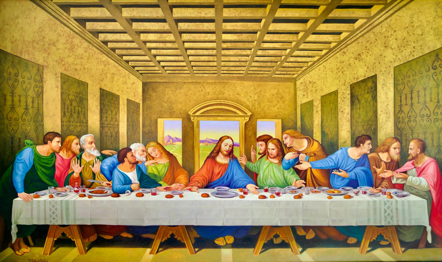 De Laatste Avondmaal – Een herinterpretatie van het meesterwerk van Leonardo da Vinci door Master Apollon | 270x160cm