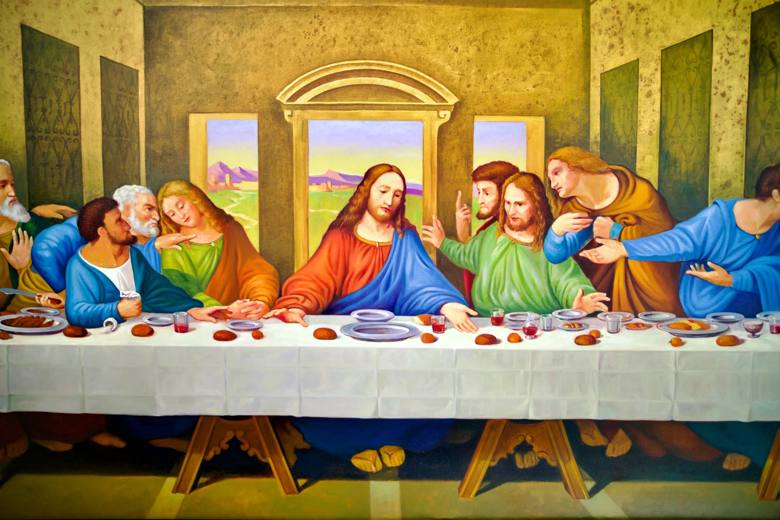 The Last Supper – Une réinterprétation du chef-d’œuvre de Léonard de Vinci par Master Apollon | 270 x 160 cm