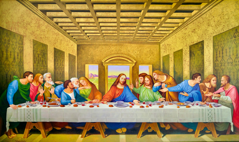 De Laatste Avondmaal – Een herinterpretatie van het meesterwerk van Leonardo da Vinci door Master Apollon | 270x160cm