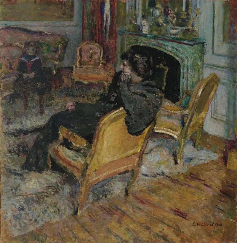 La Chaise dorée, Madame Georges Feydeau en haar zoon - Édouard Vuillard