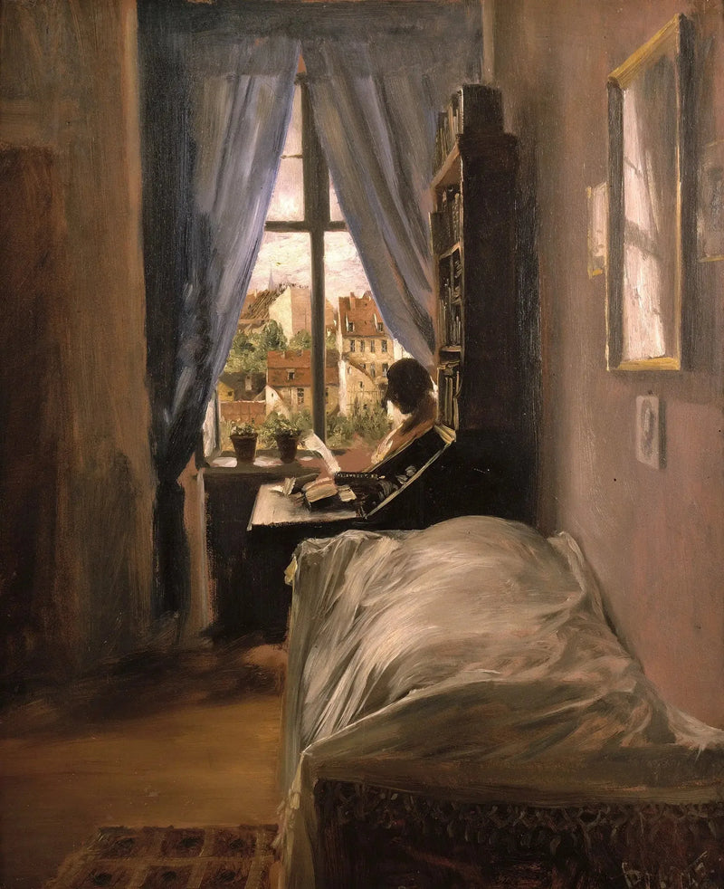 De kunstenaarskamer in de Ritterstraße - Adolph von Menzel