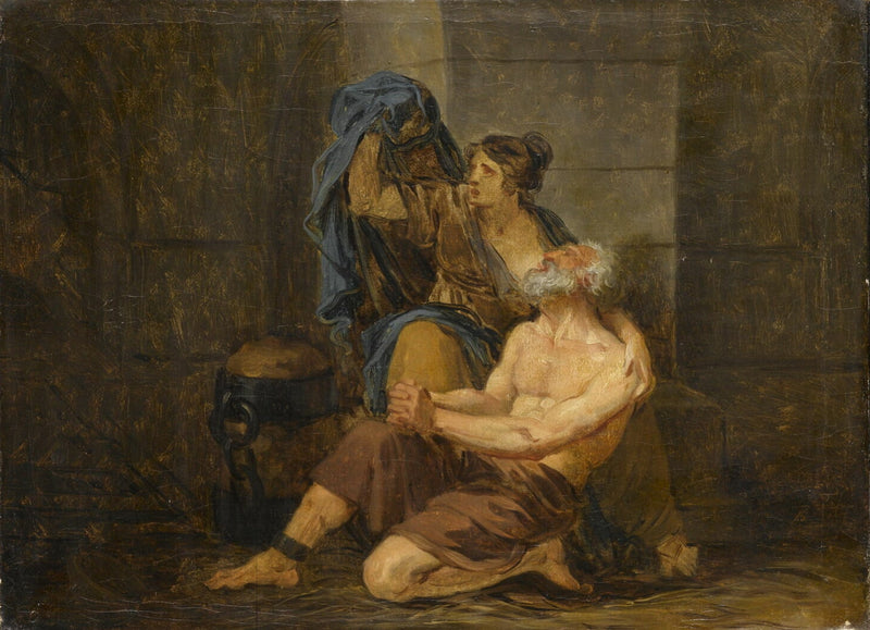De Romeinse liefdadigheid: Cimone en zijn vader. - Jean-Baptiste Greuze