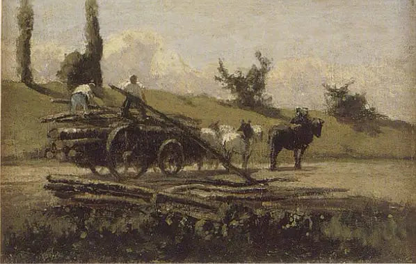 De houten wagen - Camille Pissarro