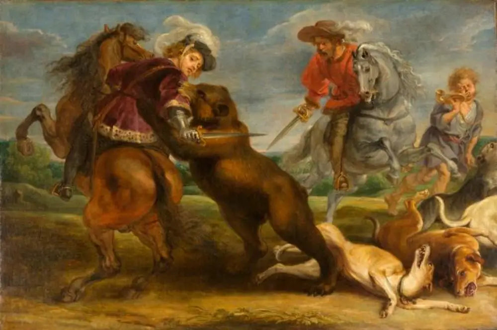 La chasse à l'ours - Peter Paul Rubens image 1 reproduction artisanale de tableau