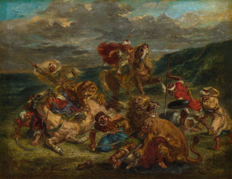 De Leeuwenjacht - Eugène Delacroix