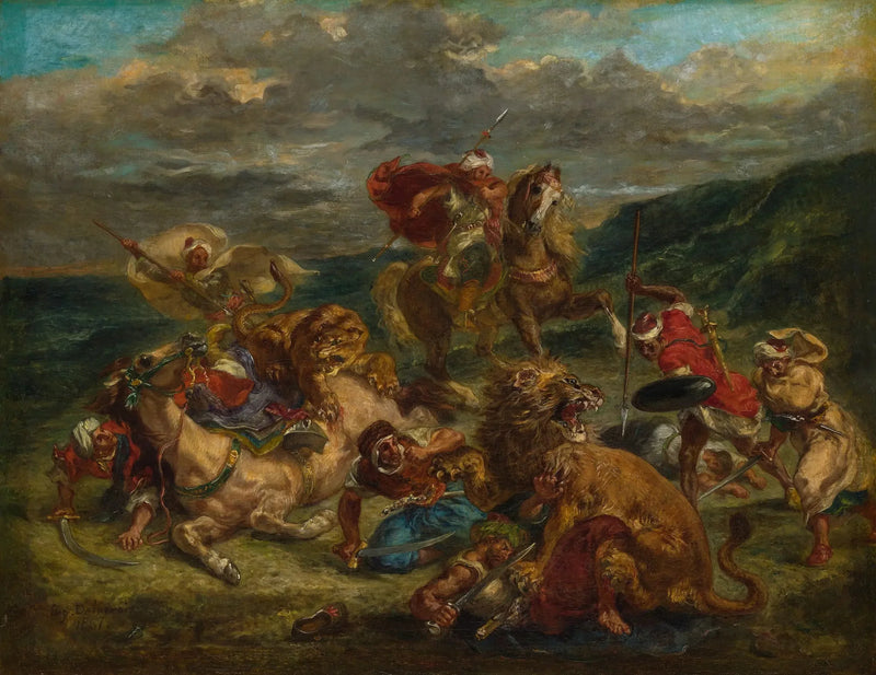 De Leeuwenjacht - Eugène Delacroix