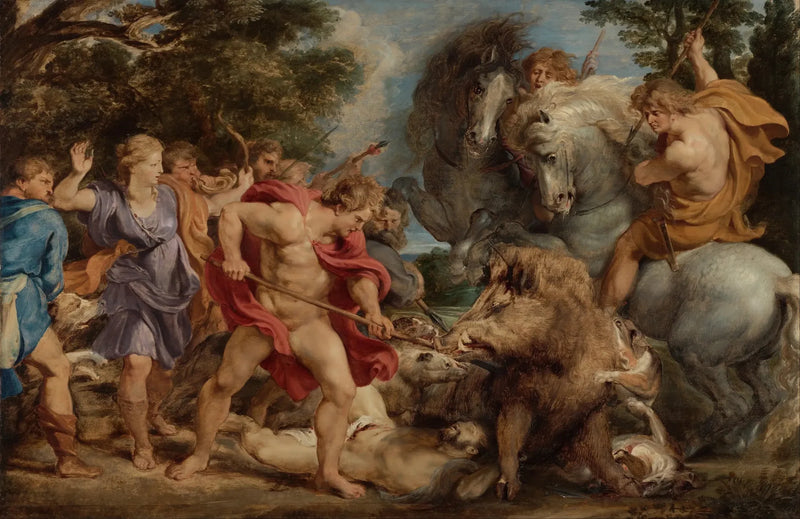 De jacht op de everzwijn van Calydon - Peter Paul Rubens