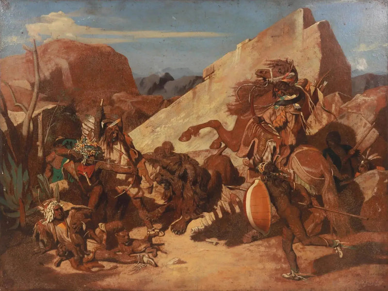 De Leeuwenjacht bij de Indiërs - Jean-Léon Gérôme