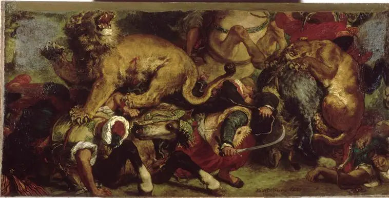 De Leeuwenjacht - Eugène Delacroix