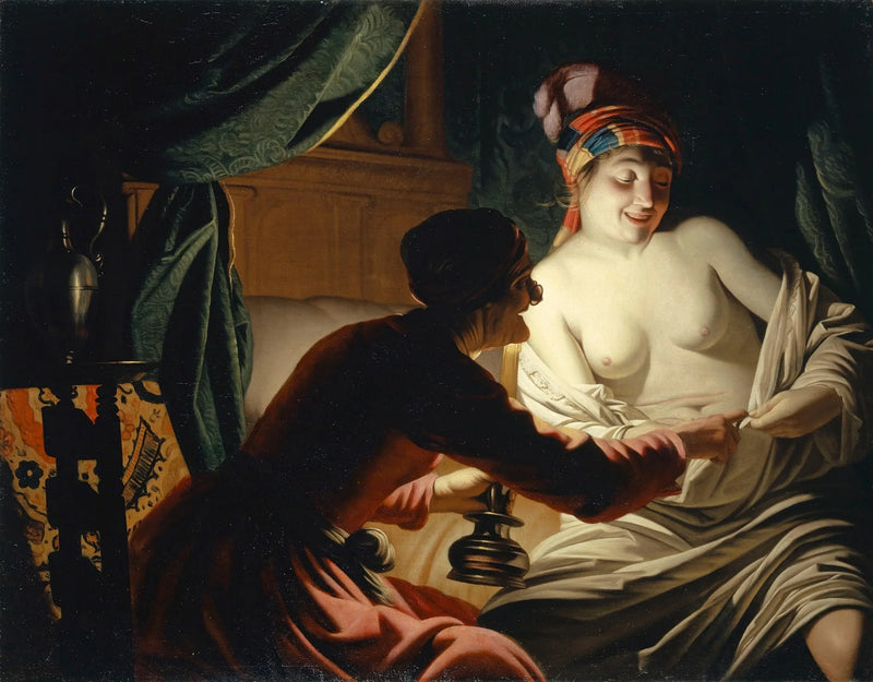 De vlooienjacht bij kaarslicht - Gerrit van Honthorst