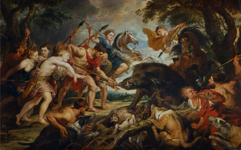 De jacht van Meleager en Atalanta - Peter Paul Rubens