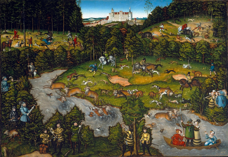Jacht bij Kasteel Hartenfels - Lucas Cranach de Oudere