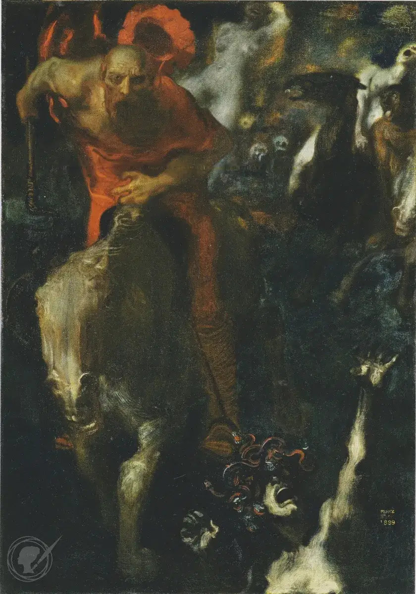 Reproduction du tableau « La Chasse Sauvage - Franz von Stuck » par Alpha Reproduction en peinture à l’huile