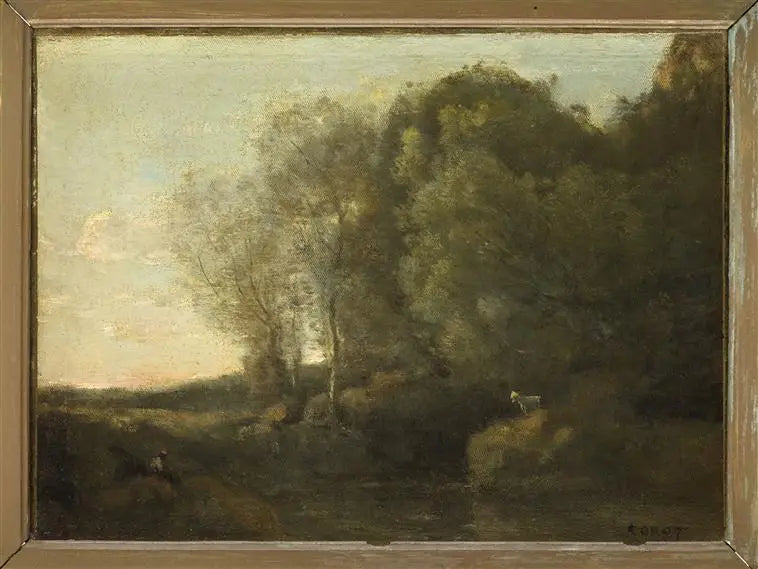 De geit op de rots - Jean-Baptiste Camille Corot