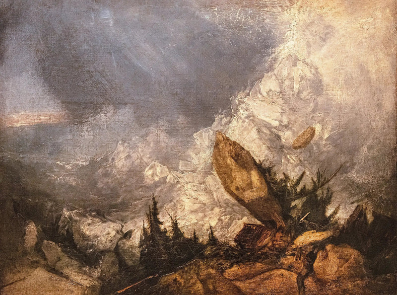 De val van een lawine in Graubünden - J. M. W. Turner