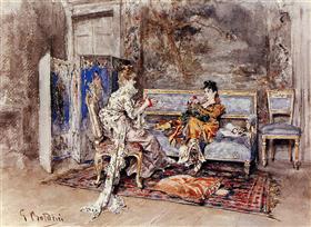 Het gesprek - Giovanni Boldini