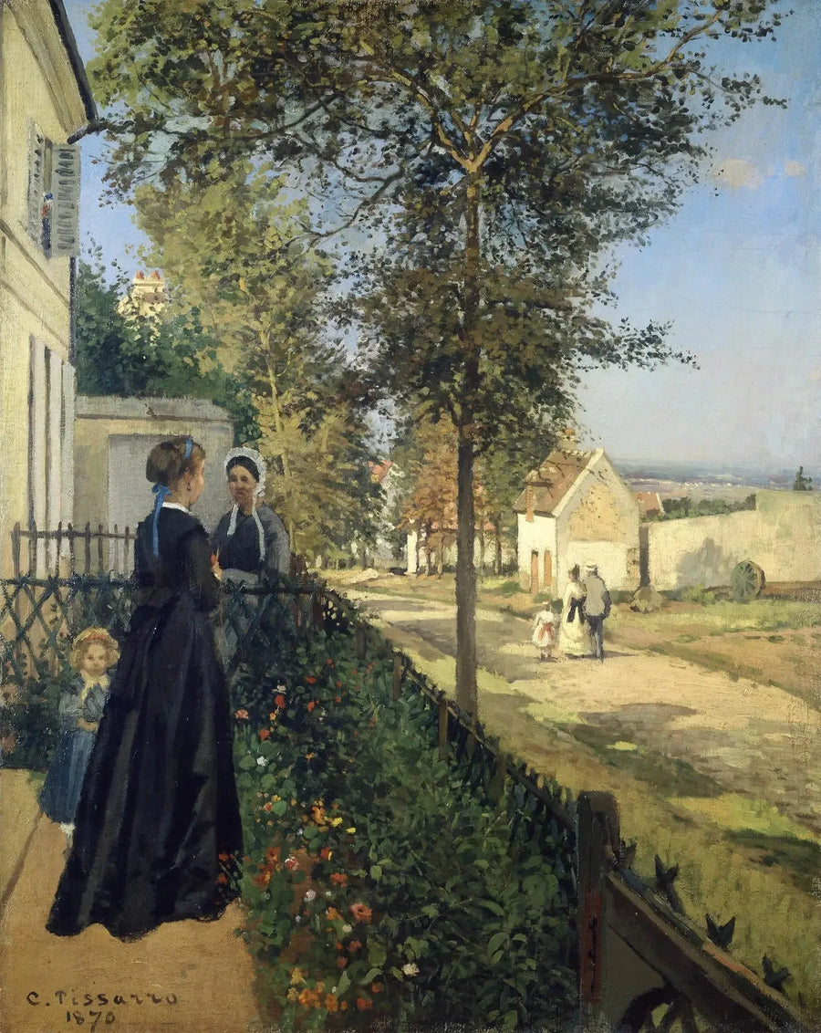 Het Gesprek, Louveciennes - Camille Pissarro