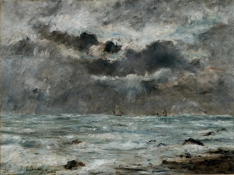 De kust bij Trouville - Eugène Boudin
