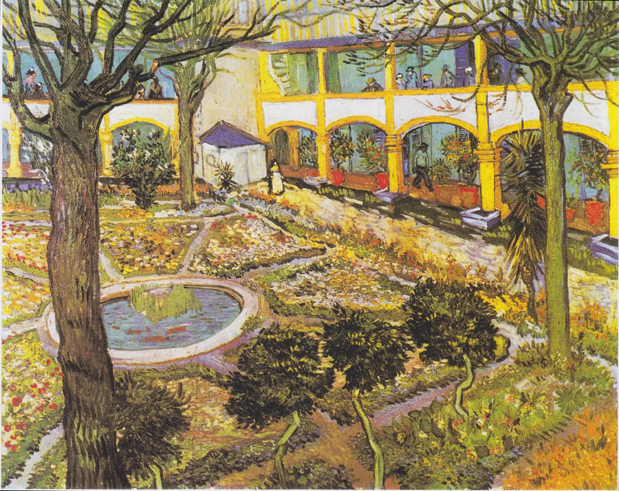 De binnenplaats van het ziekenhuis in Arles - Vincent van Gogh