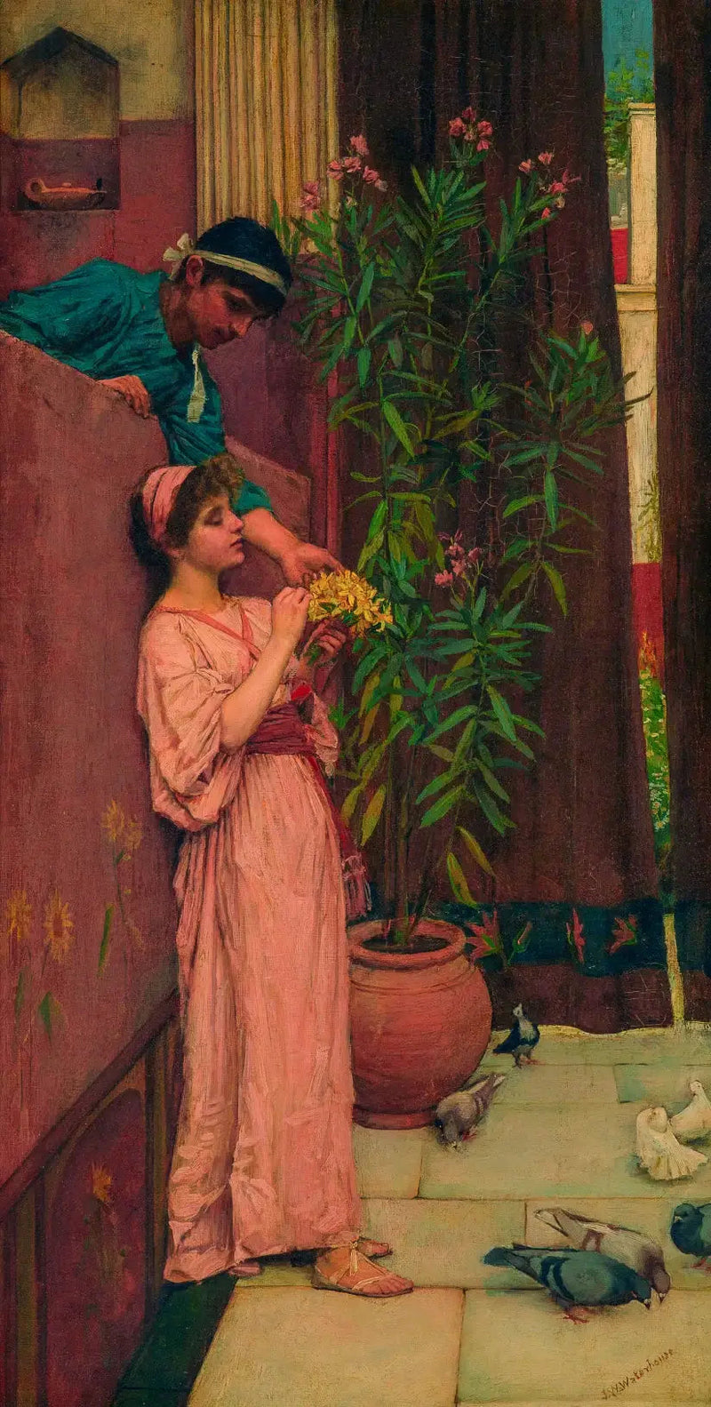 De binnenplaats / De zoete offers - John William Waterhouse