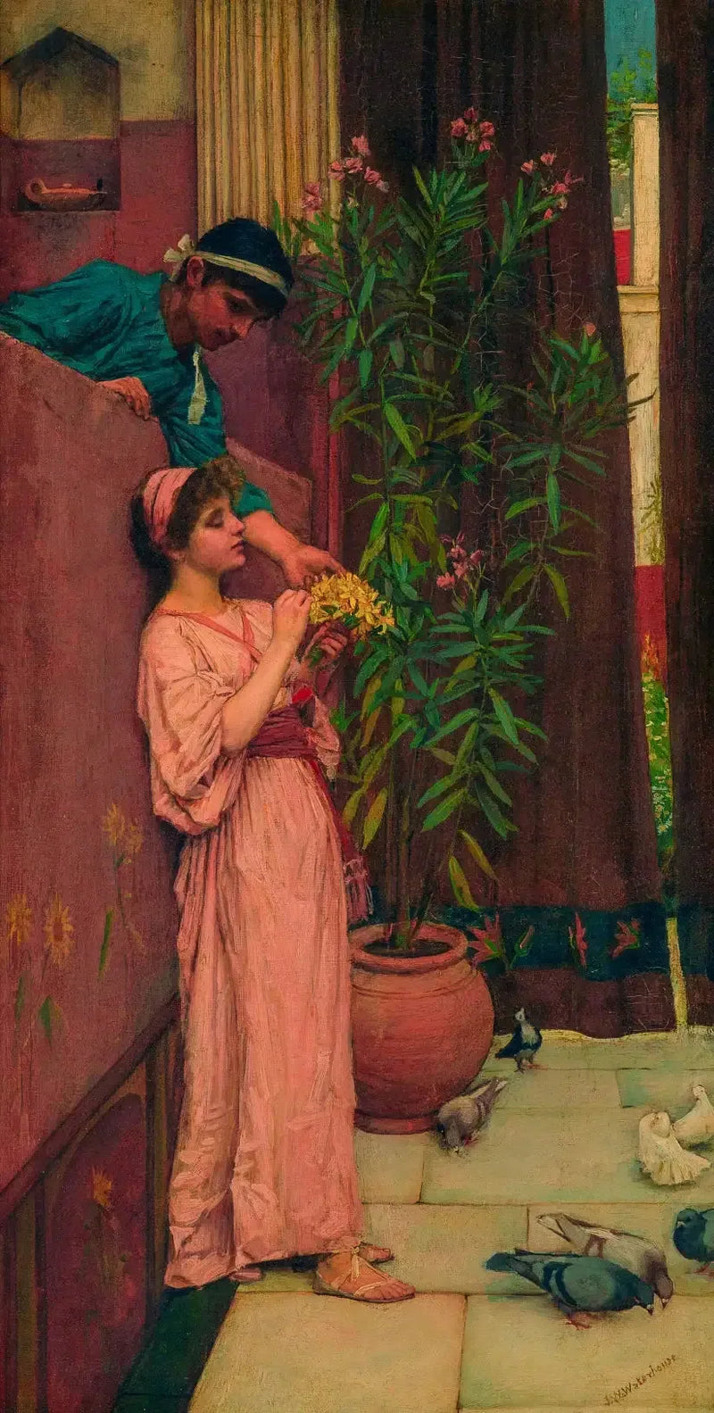 De binnenplaats / De zoete offers - John William Waterhouse