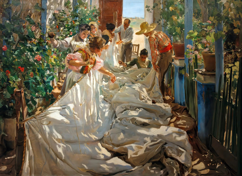 De Naaien van het Zeil - Joaquín Sorolla