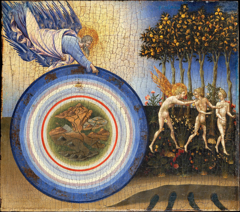 De Schepping van de wereld, en Adam en Eva uit het paradijs verdreven - Giovanni di Paolo