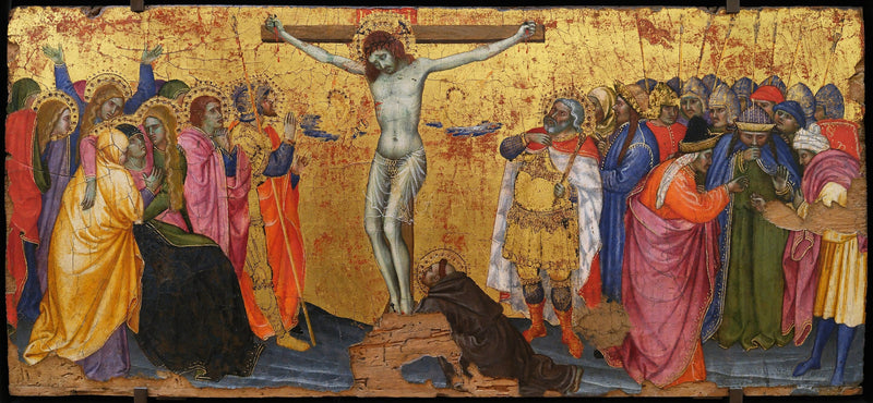 De Kruisiging met de heilige Franciscus knielend met de stigmas - Taddeo di Bartolo