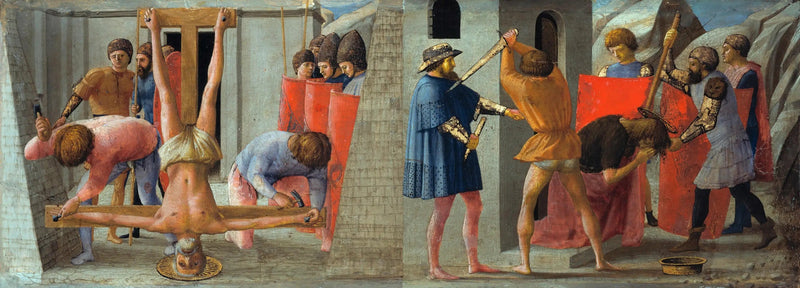 De Kruisiging van Sint-Pieter en de Onthoofding van Sint-Jan de Doper - Masaccio